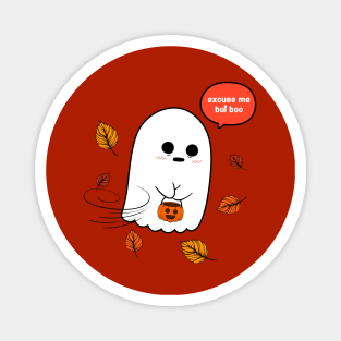 Sad ghost with a pumpkin Magnet